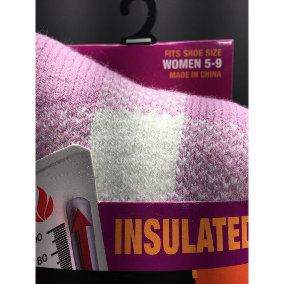 Polar Extreme Thermal Socks Insulated Women's Size 5-9 Pink White - NEW - Picture 4 of 14